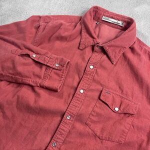 Criquet Corduroy Pearl Snap Western Pink L/S Shirt Men's Large Cowboy